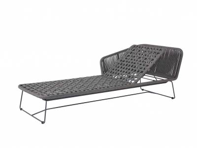 Diamond Garden Milos Daybed links, Dark Grey incl. Sitz- und Rückenkissen