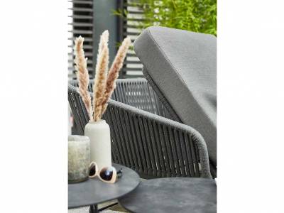 Diamond Garden Milos Daybed links, Dark Grey incl. Sitz- und Rückenkissen