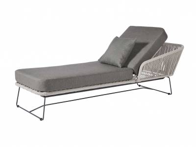 Diamond Garden Milos Daybed rechts, Light Grey incl. Sitz- und Rückenkissen