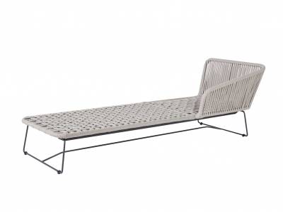 Diamond Garden Milos Daybed rechts, Light Grey incl. Sitz- und Rückenkissen