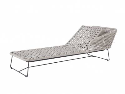 Diamond Garden Milos Daybed rechts, Light Grey incl. Sitz- und Rückenkissen