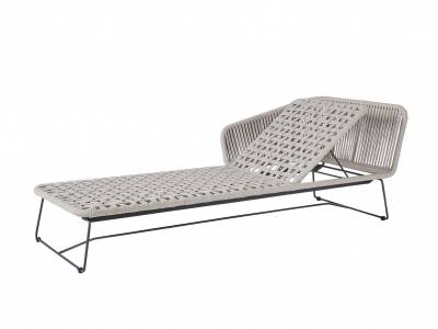 Diamond Garden Milos Daybed, Rope light grey incl. Sitz- und Rückenkissen dunkel
