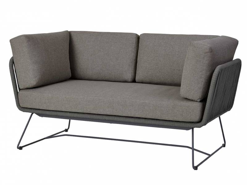 Diamond Garden Milos Modullounge 2er-Sofa Rope inkl. Sitz-und Rückenkissen,dark grey