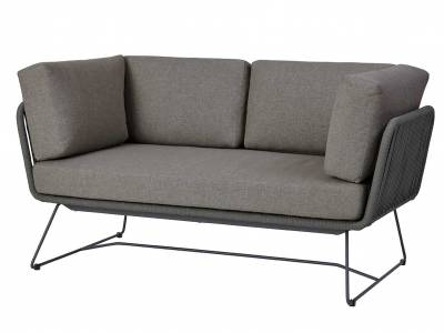 Diamond Garden Milos Modullounge 2er-Sofa Rope inkl. Sitz-und Rückenkissen,dark grey
