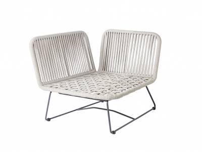 Diamond Garden Milos Modullounge Eckteil Rope inkl. Sitz-und Rückenkissen, light grey