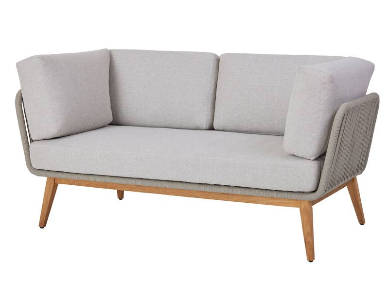 Diamond Garden Milos Teak Modullounge 2er Sofa – Dark Grey inkl. Sitz-und Rückenkissen