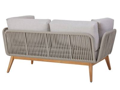 Diamond Garden Milos Teak Modullounge 2er Sofa – Dark Grey inkl. Sitz-und Rückenkissen