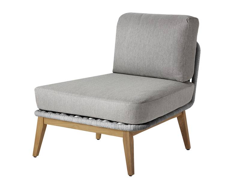 Diamond Garden Milos Teak Modullounge Mittelteil – Dark Grey inkl. Sitz-und Rückenkissen