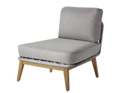 Diamond Garden Milos Teak Modullounge Mittelteil – Dark Grey inkl. Sitz-und Rückenkissen