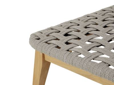 Diamond Garden Milos Teak Modullounge Mittelteil – light grey inkl. Sitz-und Rückenkissen