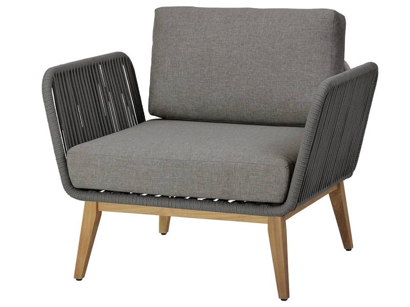 Diamond Garden Milos Teak Modullounge Sessel – Dark Grey inkl. Sitz-und Rückenkissen