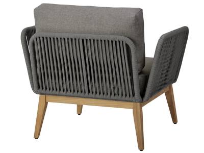 Diamond Garden Milos Teak Modullounge Sessel – Dark Grey inkl. Sitz-und Rückenkissen