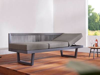 Diamond Garden New Calais Dining Lounge, Dark Grey incl. Sitz- und Rückenkissen dunkel