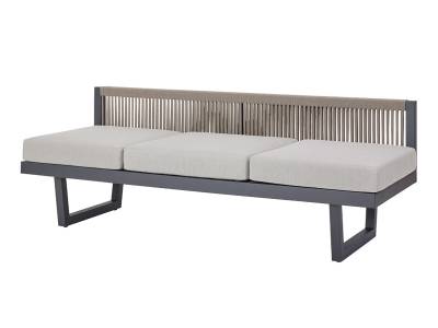 Diamond Garden New Calais Dining Lounge, Light Grey incl. Sitz- und Rückenkissen dunkel