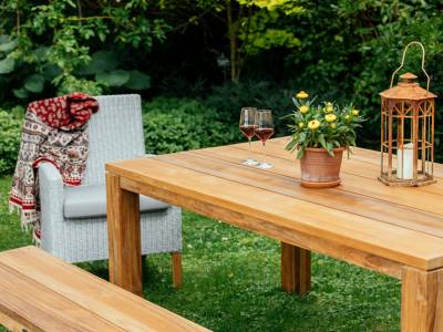Diamond Garden Nizza 2-Sitzer Bank, Teak Natur 150 cm