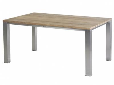 Diamond Garden Piero Tisch, 160×100 cm, Edelstahl/Recycled Teak