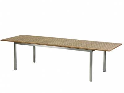 Diamond Garden Roma Ausziehtisch, 150–200×100 cm, Edelstahl, Teak