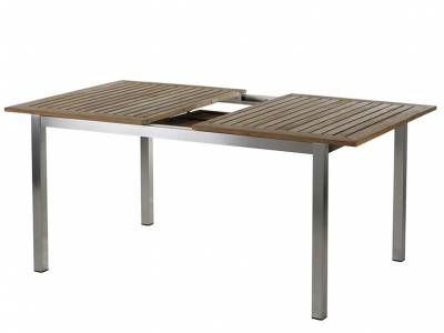 Diamond Garden Roma Ausziehtisch,  220–300×100 cm, Edelstahl, Teak
