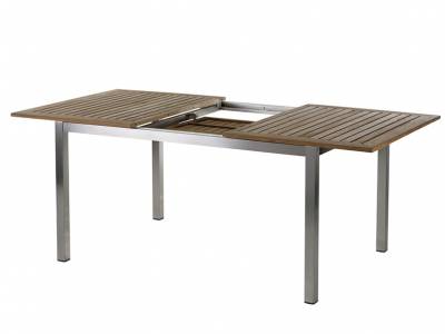 Diamond Garden Roma Ausziehtisch,  220–300×100 cm, Edelstahl, Teak