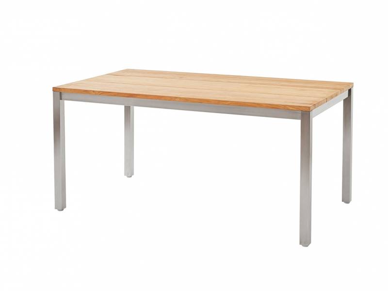 Diamond Garden Salerno Tisch – 3 Planken 130 x 80 cm, Gestell Edelstahl