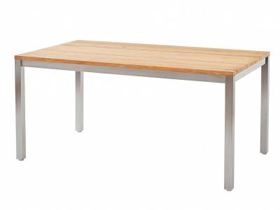 Diamond Garden Salerno Tisch – 3 Planken 160 x 90 cm, Gestell Edelstahl