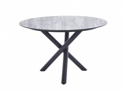 Diamond Garden San Marino Tisch Edelstahl Dunkelgrau, Tischplatte HPL Granit Hell 120 cm
