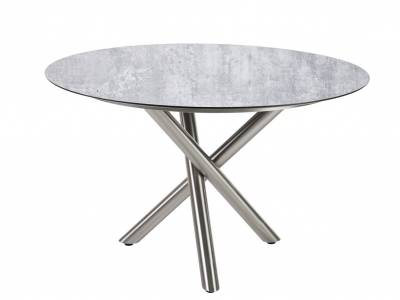 Diamond Garden San Marino Tisch Edelstahl, Tischplatte HPL Granit Hell 120 cm