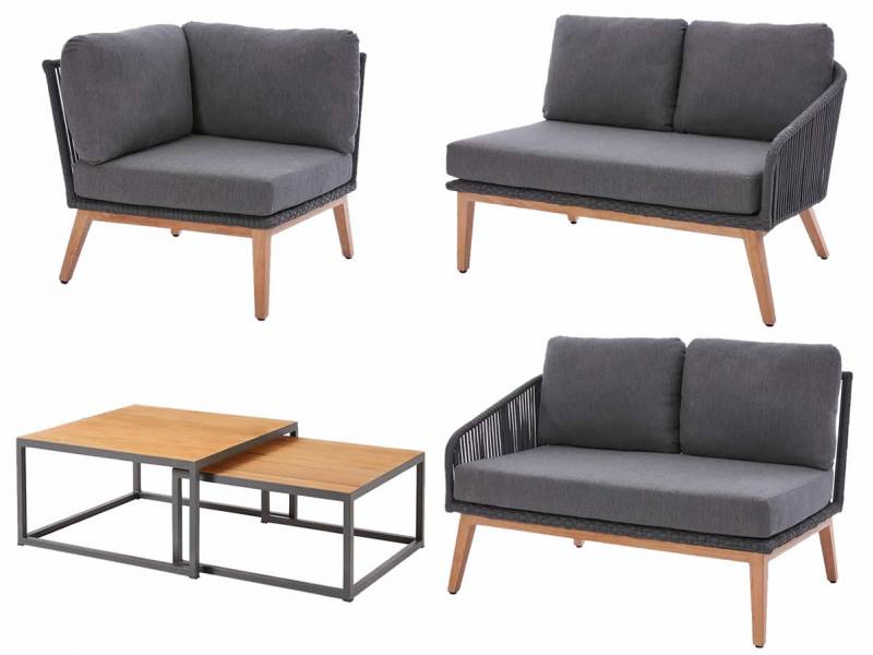 Diamond Garden Set: Palma Modullounge + Nested Lounge-/Beistelltische