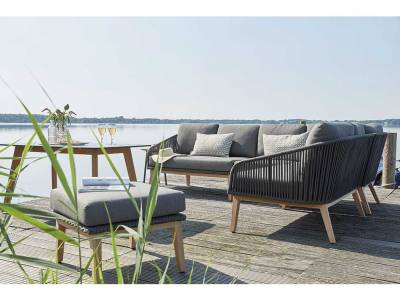 Diamond Garden Set: Palma Modullounge + Nested Lounge-/Beistelltische