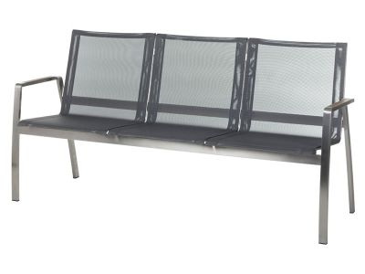 Diamond Garden Venedig 3-Sitzer Bank, schwarz/silber