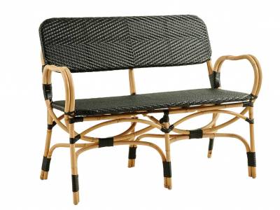 Sika Design AFFÄIRE Franco Albini Bistro 2-Sitzer Bank, Black