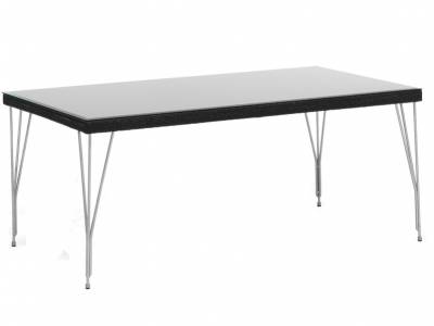 Sika Design AVANTGARDE Jupiter Gartentisch 90x150 cm, inkl. Glasplatte - Schwarz