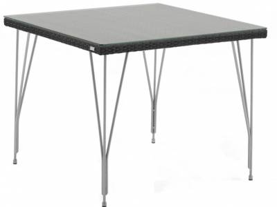 Sika Design AVANTGARDE Jupiter Gartentisch 90x90 cm, inkl. Glasplatte - Schwarz