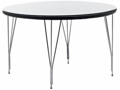 Sika Design AVANTGARDE Jupiter Gartentisch Ø 120 cm, inkl. Glasplatte - Schwarz
