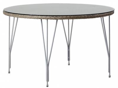 Sika Design AVANTGARDE Jupiter Gartentisch Ø 120 cm, inkl.Glasplatte - Taupe