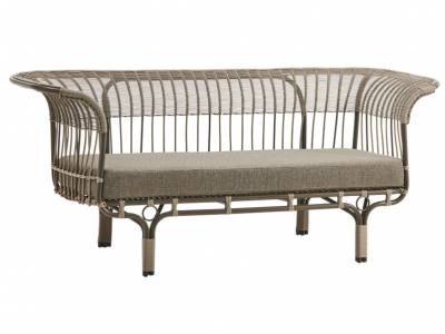 Sika Design EXTERIOR Belladonna Couch, Alurattan, Mocaccino, inkl. Kissen - Design by Franco Albini