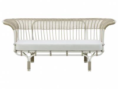 Sika Design EXTERIOR Belladonna Couch, Alurattan,Dove White, inkl. Kissen - Design by Franco Albini