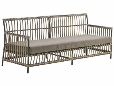 Sika Design EXTERIOR Caroline 3-Sitzer Sofa, Mocaccino, inkl. Kissen, Alurattan