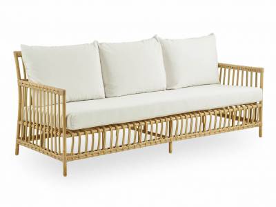 Sika Design EXTERIOR Caroline 3-Sitzer Sofa, Natur, inkl. Kissen, Alurattan