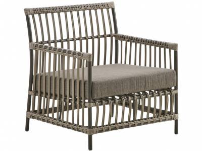 Sika Design EXTERIOR Caroline Lounge Sessel, Mocaccino, inkl. Kissen, Alurattan