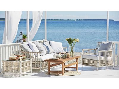 Sika Design EXTERIOR Caroline Tisch, inkl. Glasplatte, Alurattan Dove white