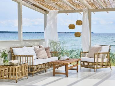 Sika Design EXTERIOR Caroline Tisch, inkl. Glasplatte, Antique, Alu Rattanoptik