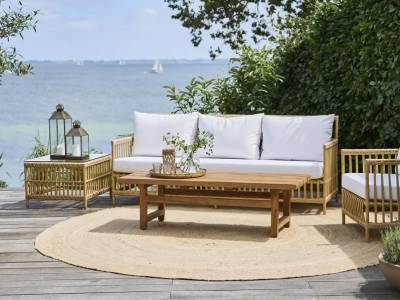 Sika Design EXTERIOR Caroline Tisch, inkl. Glasplatte, Natur, Alu Rattanoptik