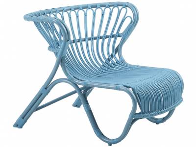 Sika Design EXTERIOR Fox Sessel, Blue, Alurattan, Design by Viggo Boesen