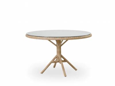 Sika Design Grace Esstisch rund - Ø120 cm, alu natural mit Glasplatte