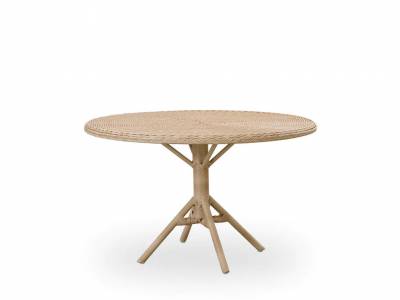 Sika Design Grace Esstisch rund - Ø120 cm, alu natural mit Glasplatte