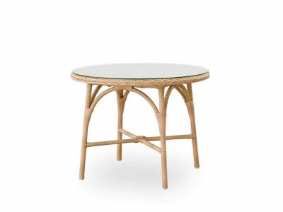 Sika Design Victoria Runder Cafe Tisch Ø80 cm mit Glasplatte, alu natural