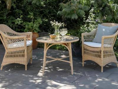 Sika Design Victoria Runder Cafe Tisch Ø80 cm mit Glasplatte, alu natural