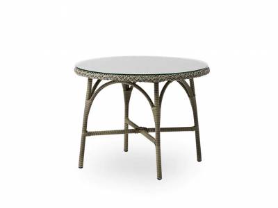 Sika Design Victoria Runder Cafe Tisch Ø80 cm mit Glasplatte, Antique