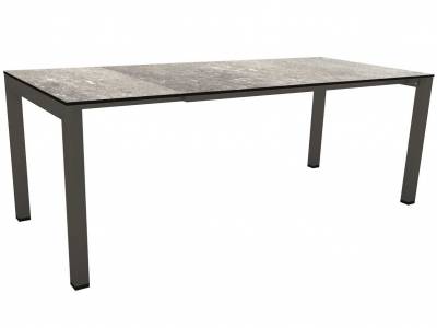 Stern Ausziehtisch 160/210x90 cm Aluminium anthrazit mit Tischplatte Silverstar Vintage stone